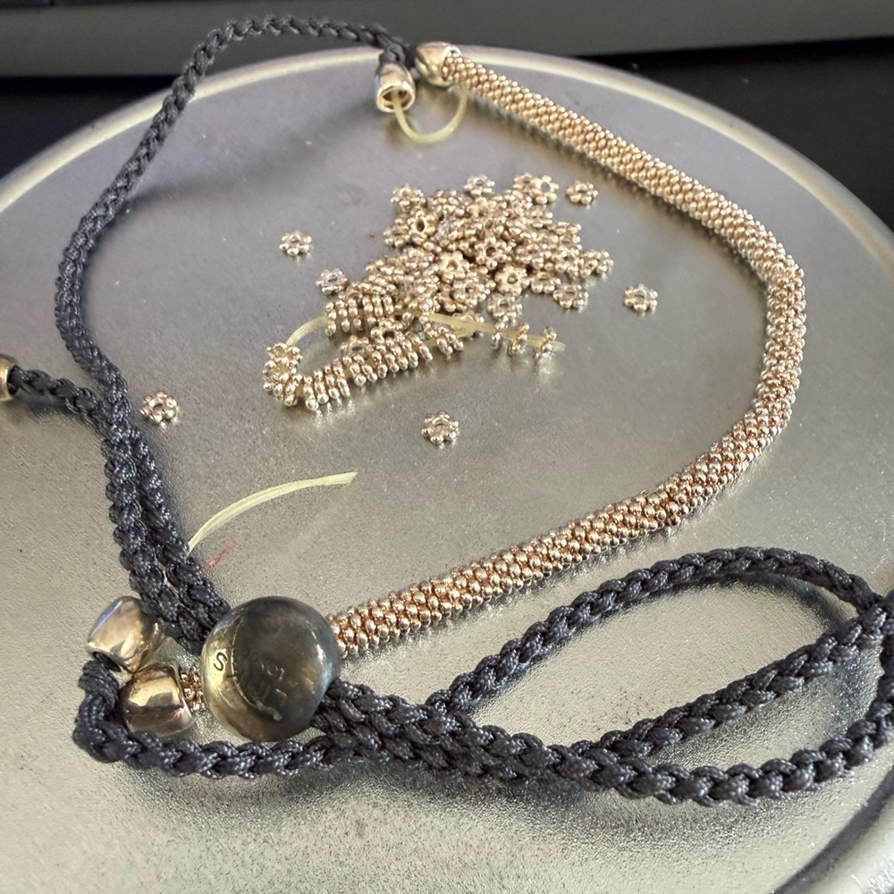 Links of London Sterling Silver Caviar Necklace adjustable length 39g